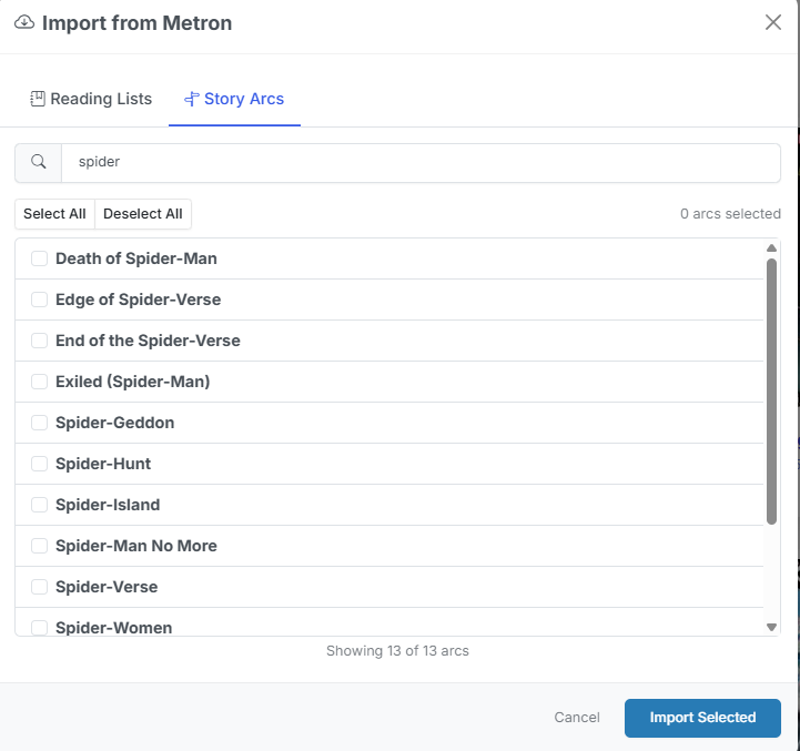 Metron Import Modal