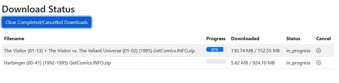 Current Download Status