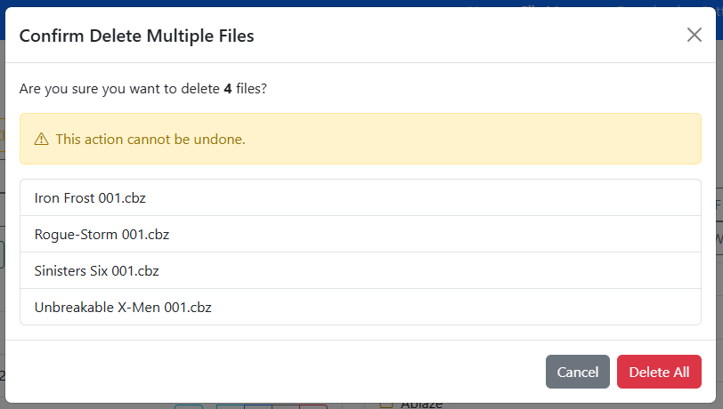 Confirming Delete Action