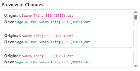 Rename Series Preview Results