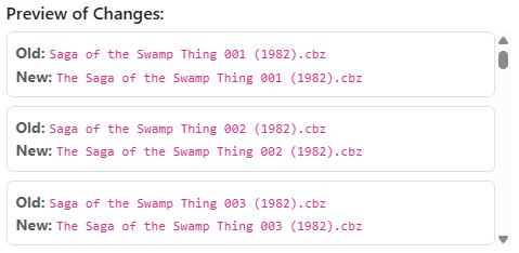 Replace Text Preview Results