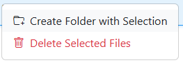 Right-click multiple files to see options