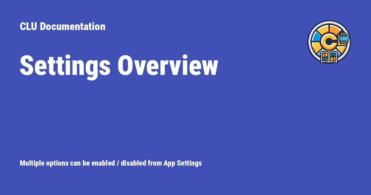 Settings - CLU Documentation