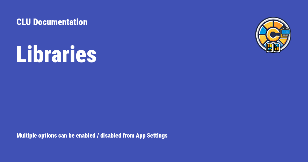 Libraries - CLU Documentation
