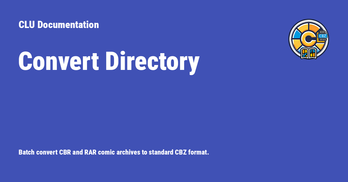 Convert Directory - CLU Documentation