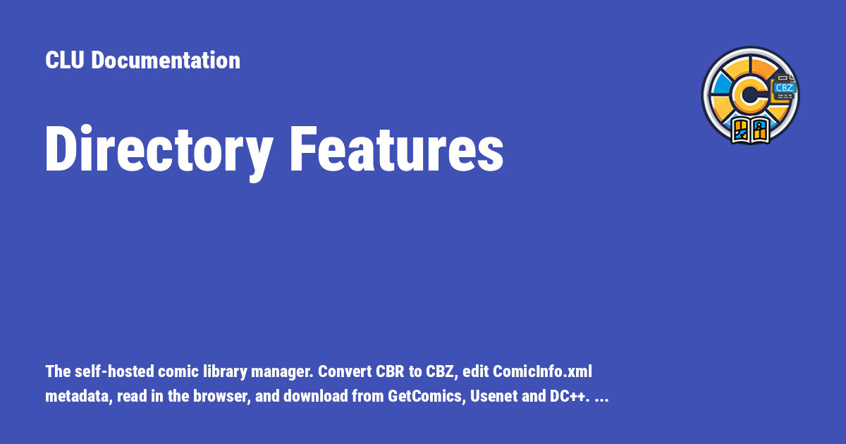 Directory Features - CLU Documentation