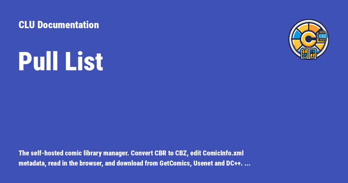 Pull List - CLU Documentation