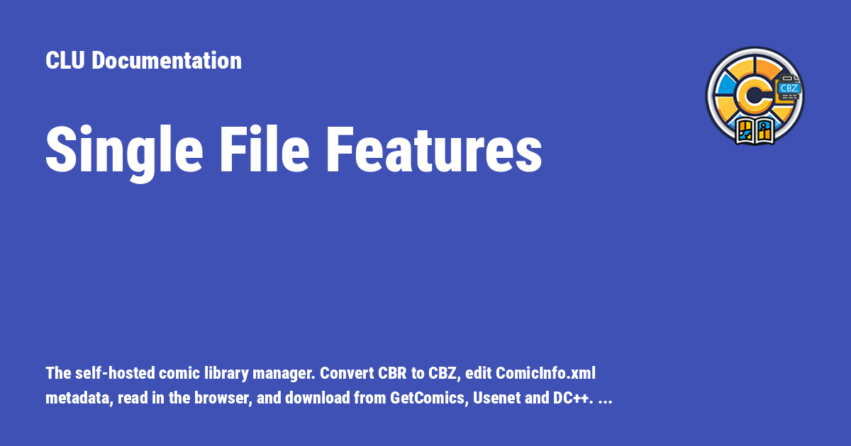 Single File Features - CLU Documentation