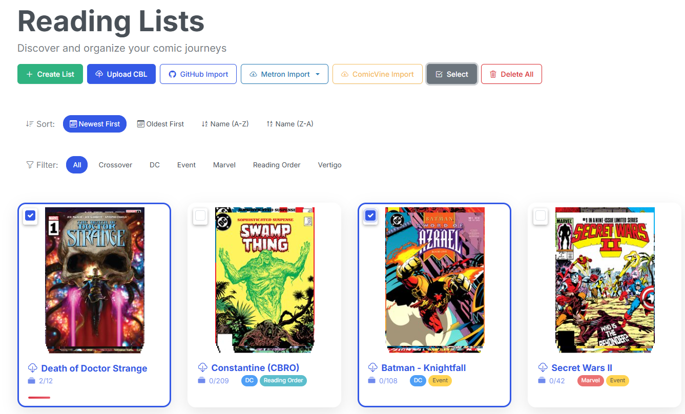 Reading List Sorting
