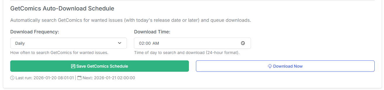 Auto-Download Schedule