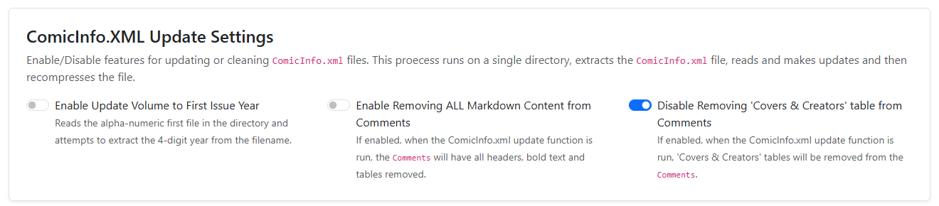 ComicInfo XML Updates