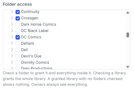 Folder access tree