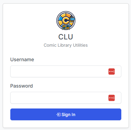 Login screen