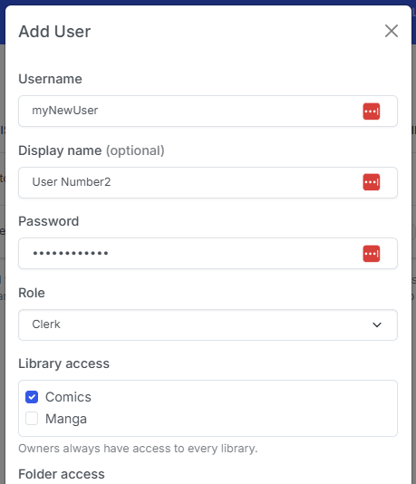 Add user modal